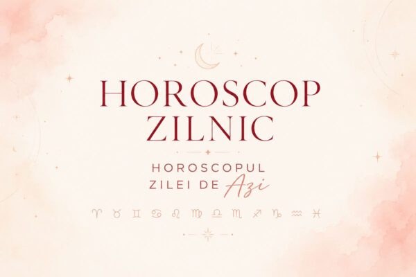 Horoscop zilnic cu simboluri zodiacale pe fundal pastel
